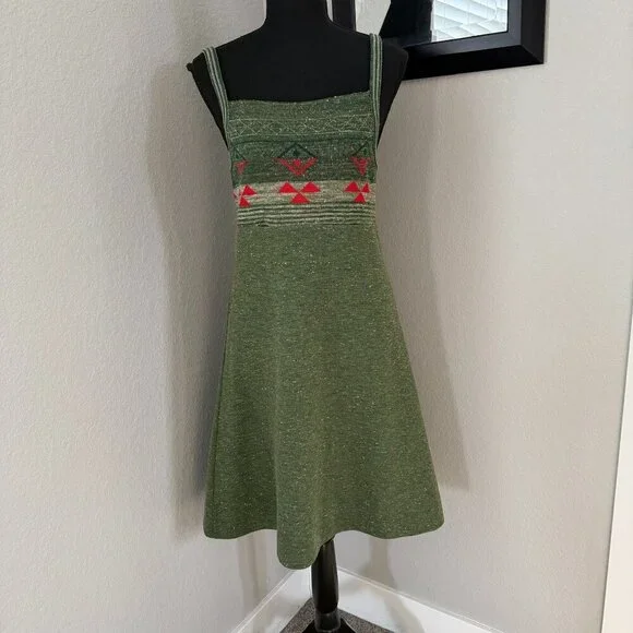 VINTAGE 70s Sleeveless A-Line Sweater Dress Small - Picture 2 of 16